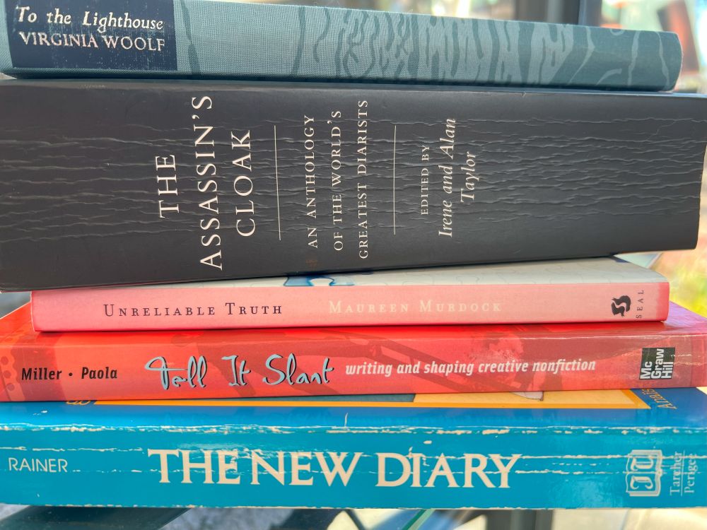 Photograph showing 5 books. Caption: Five Great Books to Spark Writing